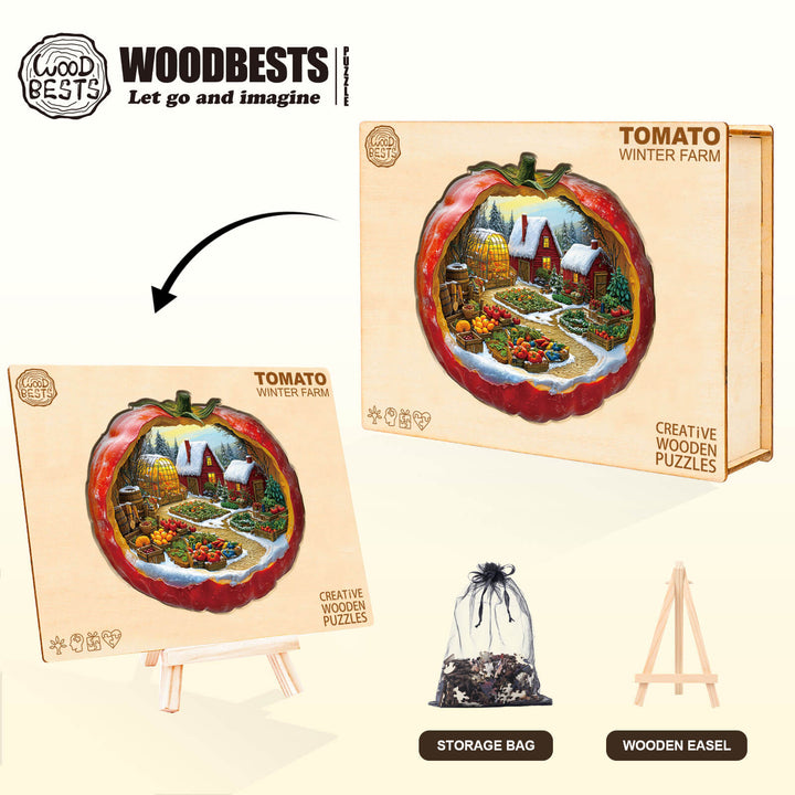 Tomato Winter Farm Wooden Jigsaw Puzzle