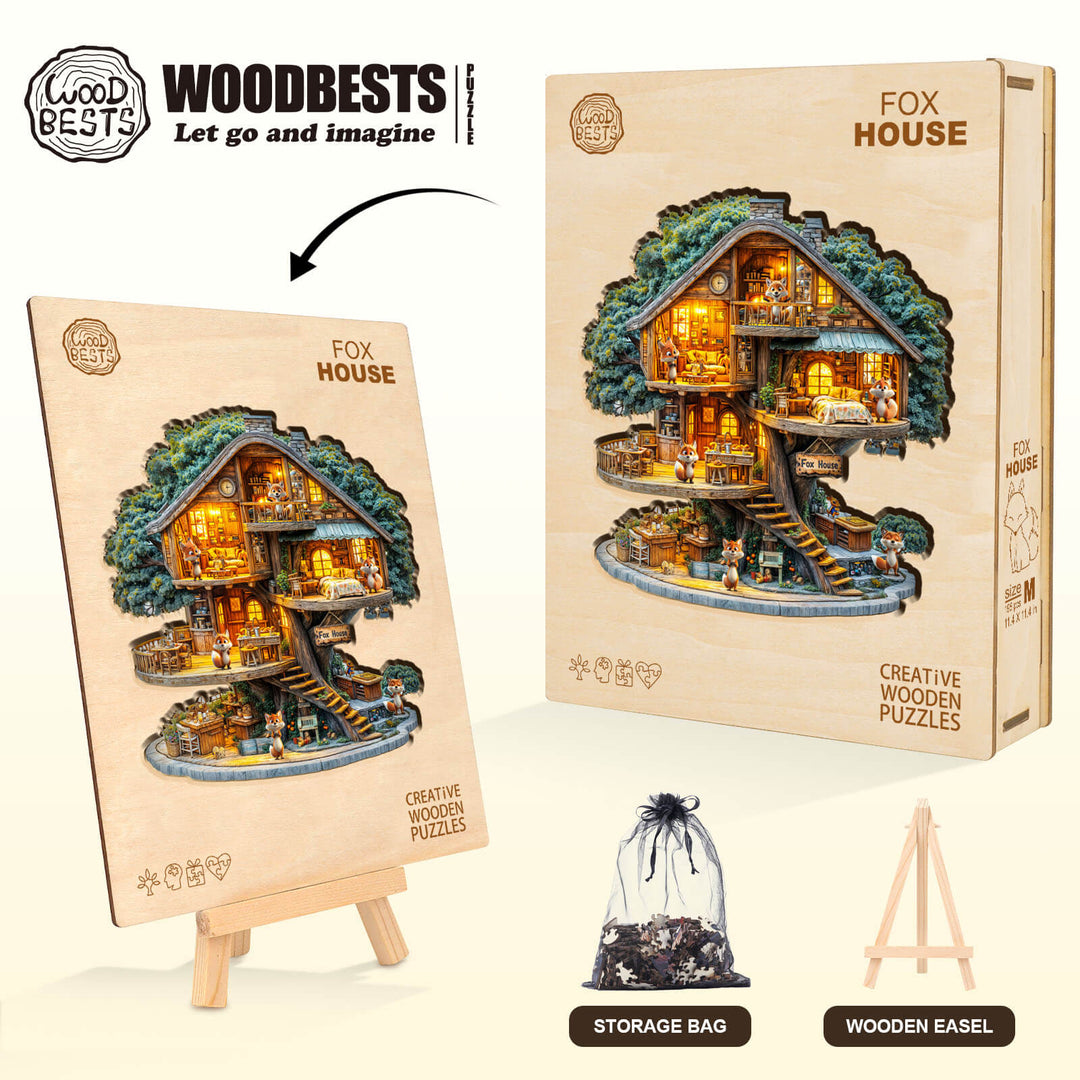 Fox House Holz-Puzzle