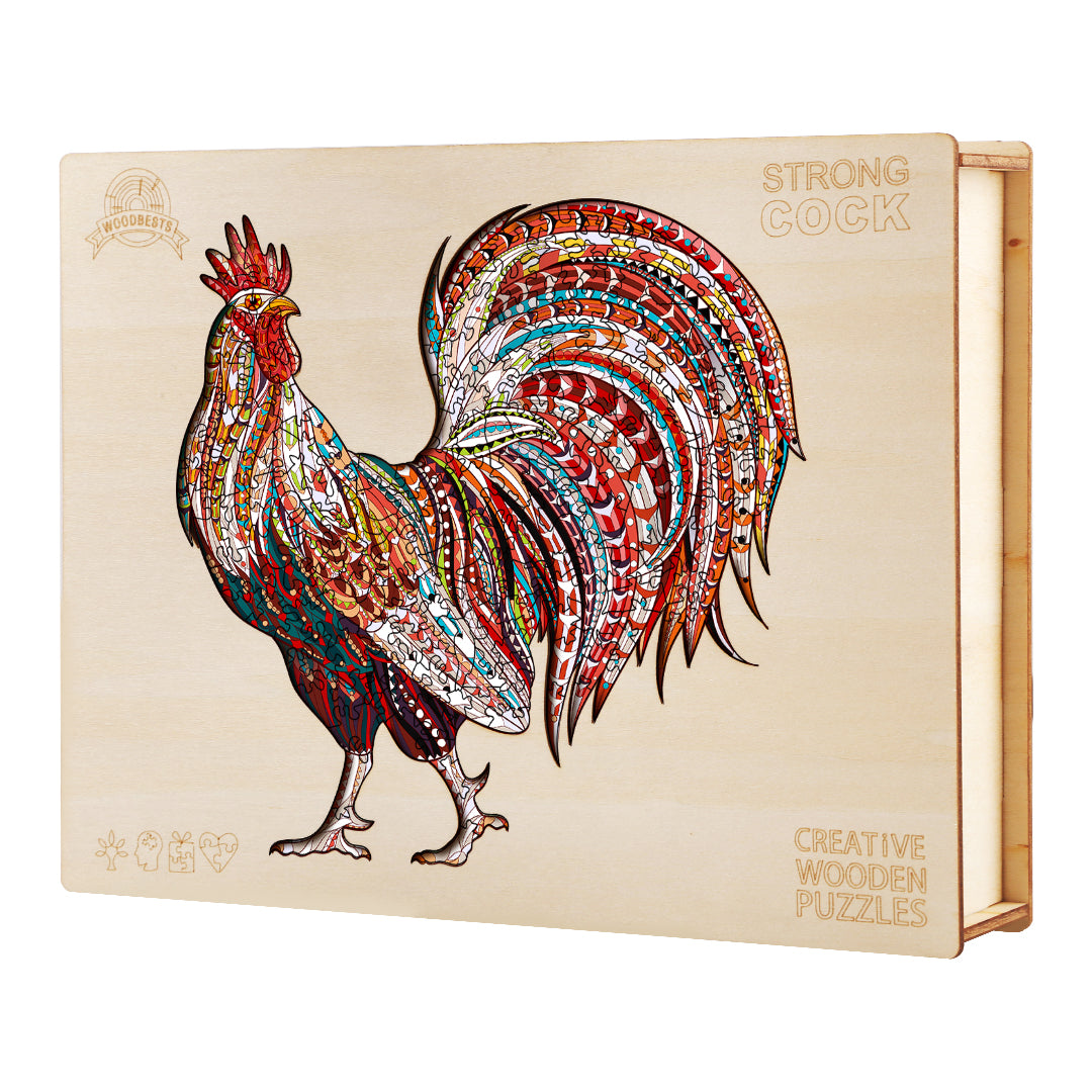Strong Rooster Wooden Jigsaw Puzzle