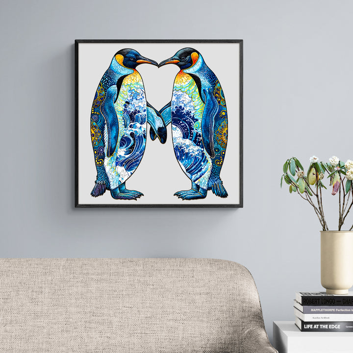 Couple Penguins Wooden Jigsaw Puzzle