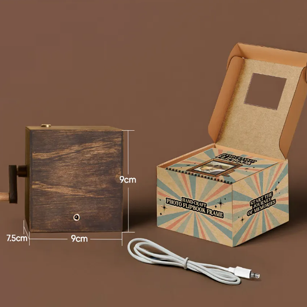 Album boîte à manivelle mécanique personnalisé avec photos