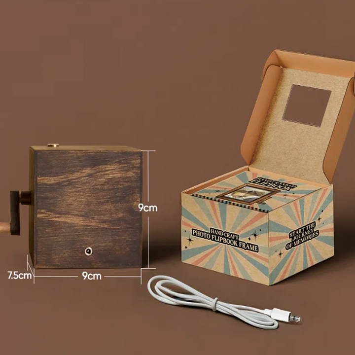 Album boîte à manivelle mécanique personnalisé avec photos