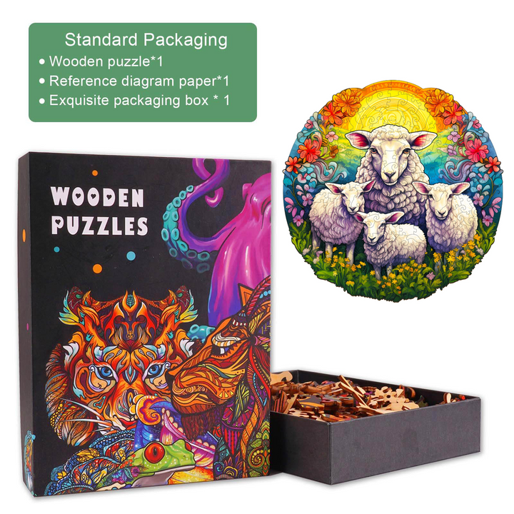 Mandala Sheep Wooden Jigsaw Puzzle