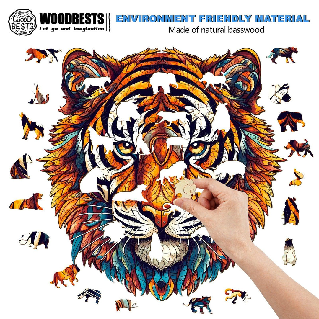 Brave Tiger Wooden Jigsaw Puzzle