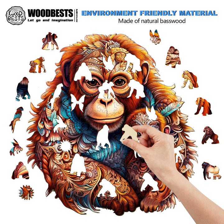Orangutan Family Wooden Jigsaw Puzzle