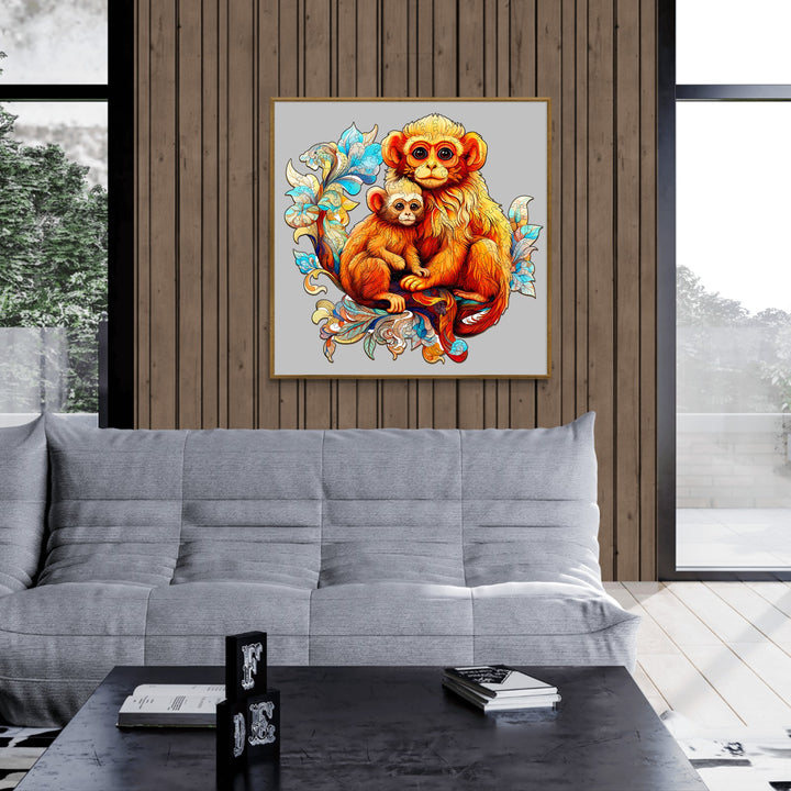 Rhinopithecus Family-1 Wooden Jigsaw Puzzle