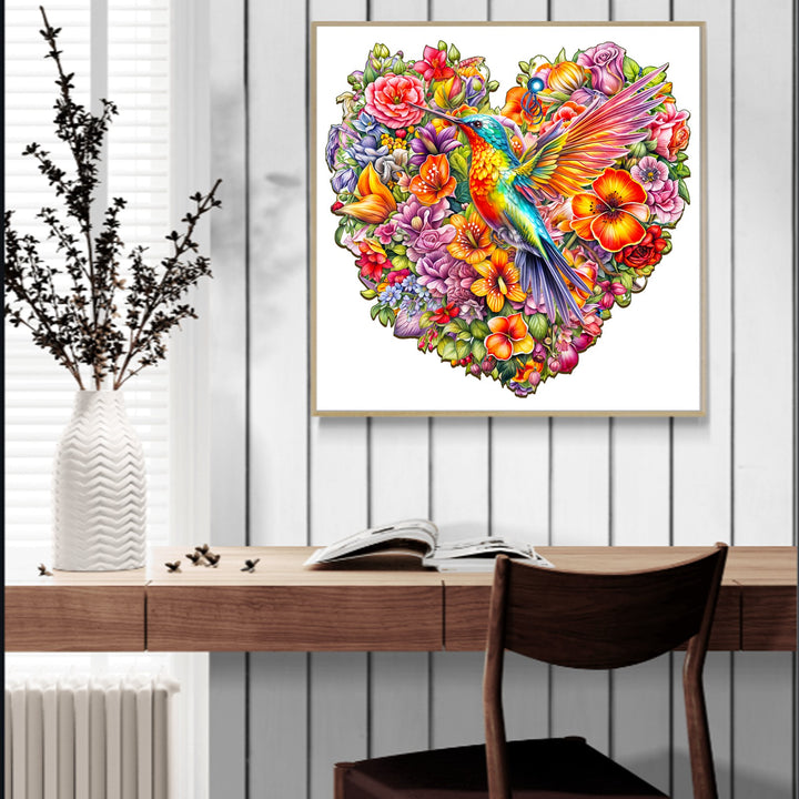 Hummingbird and Flower Wooden Jigsaw Puzzle