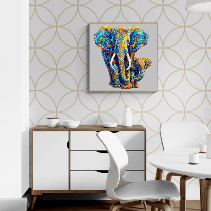 Elephant Family-2 Wooden Jigsaw Puzzle