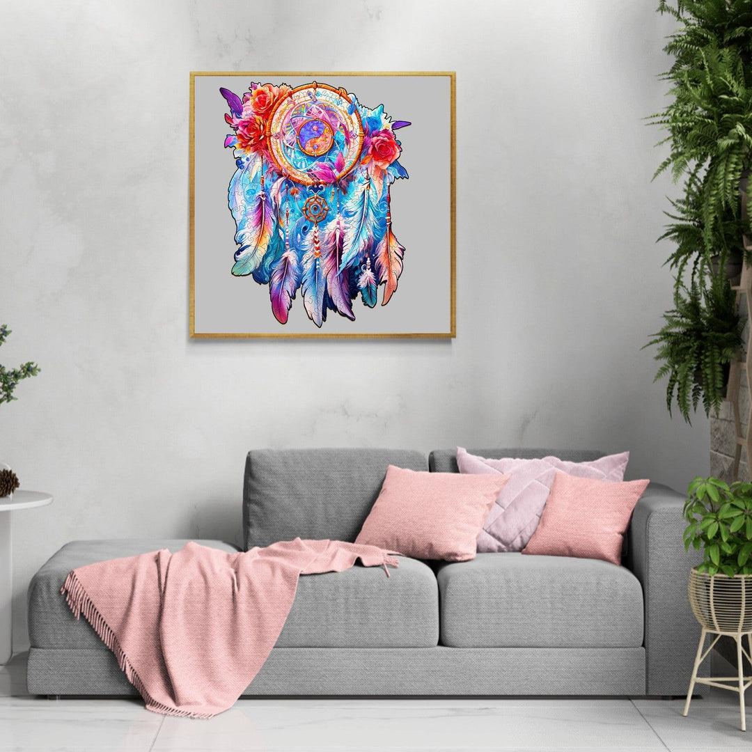 Yin Yang Dream Catcher Wooden Jigsaw Puzzle
