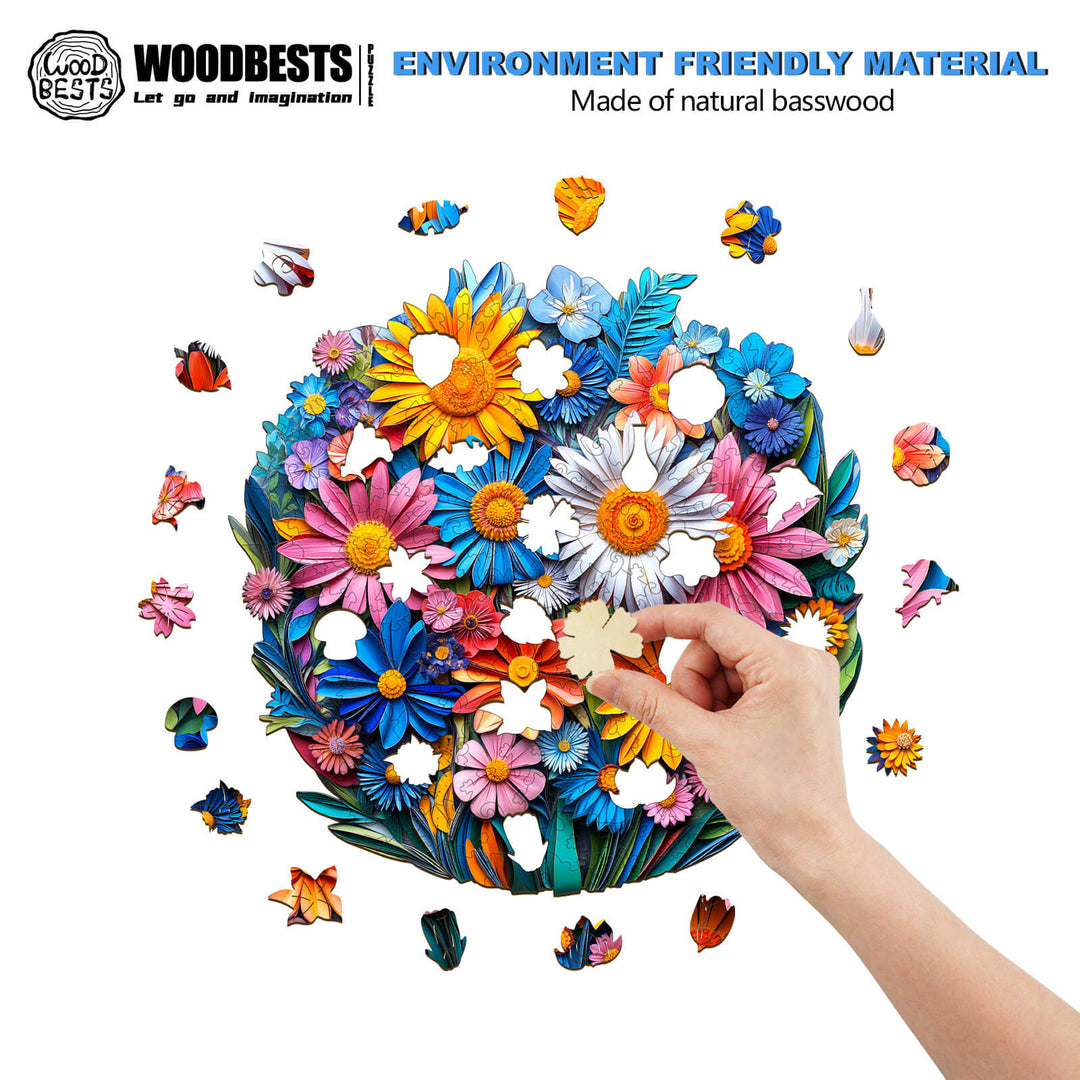 Paper flower Wooden Jigsaw Puzzle