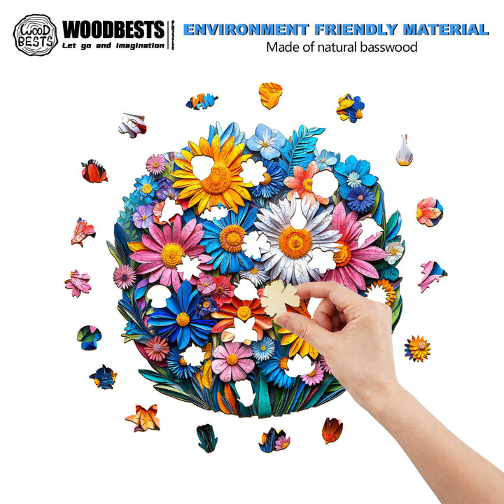 Paper flower Wooden Jigsaw Puzzle