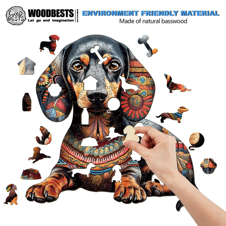 Clever Dachshund Wooden Jigsaw Puzzle
