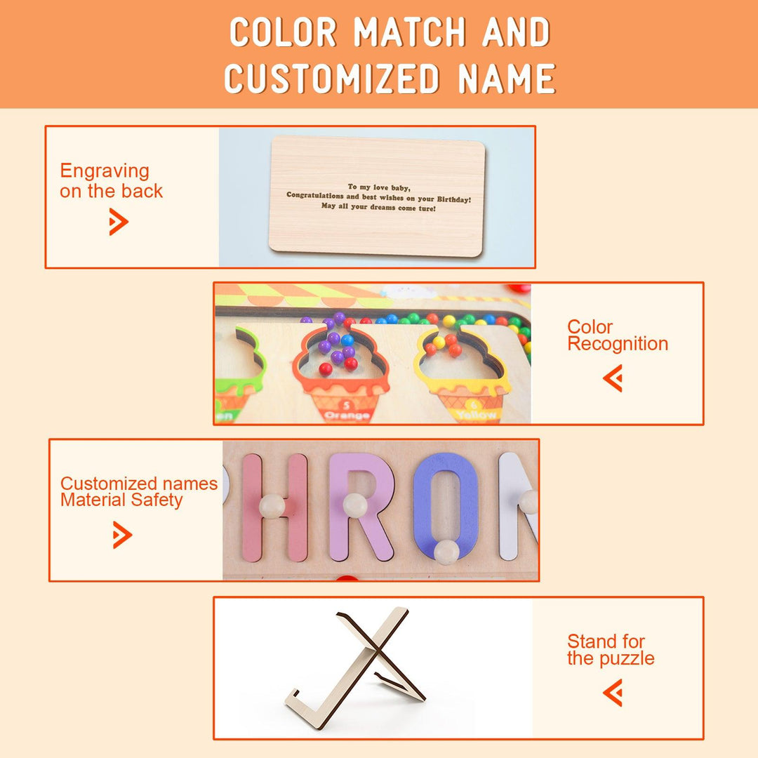 Personalized Baby Name Magnetic Maze Puzzle - Ice Cream