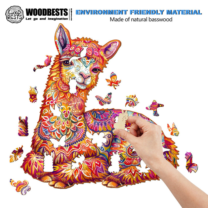 llama Wooden Jigsaw Puzzle