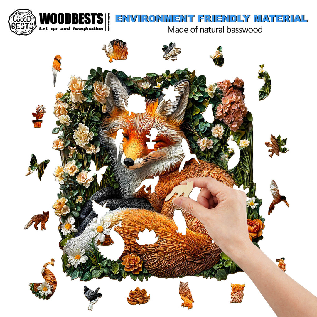 fox in grass Wooden Jigsaw Puzzle