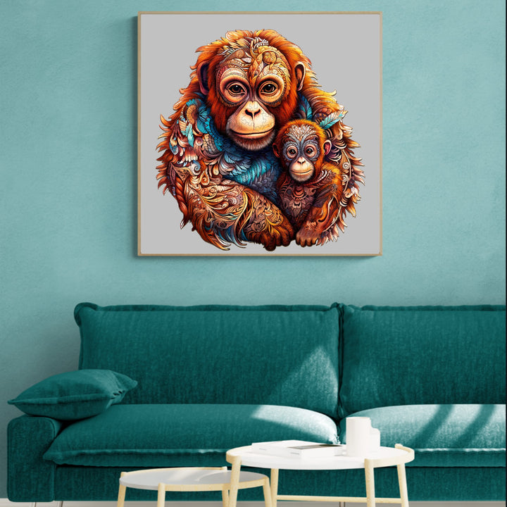 Orangutan Family Wooden Jigsaw Puzzle