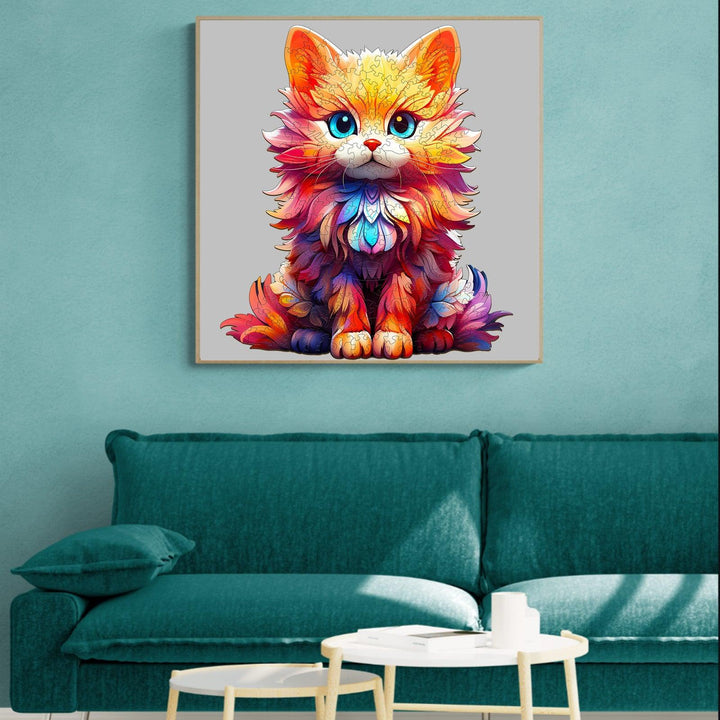 Docile Cat Wooden Jigsaw Puzzle