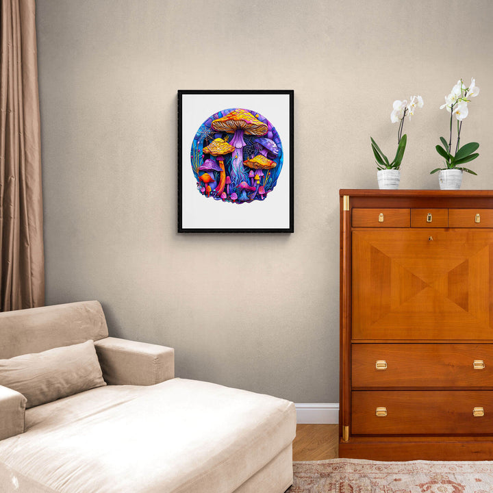 Paper Cut Mushroom Wooden Jigsaw Puzzle