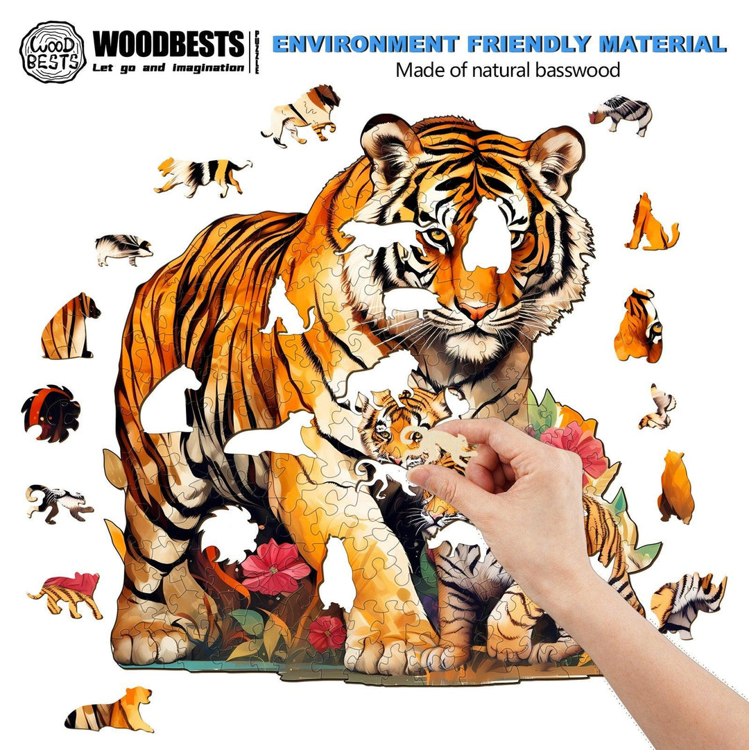 Tiger Family-2 Wooden Jigsaw Puzzle