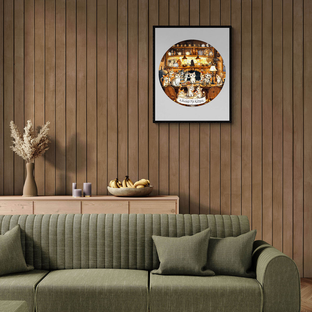 Cat party  Wooden Jigsaw Puzzle