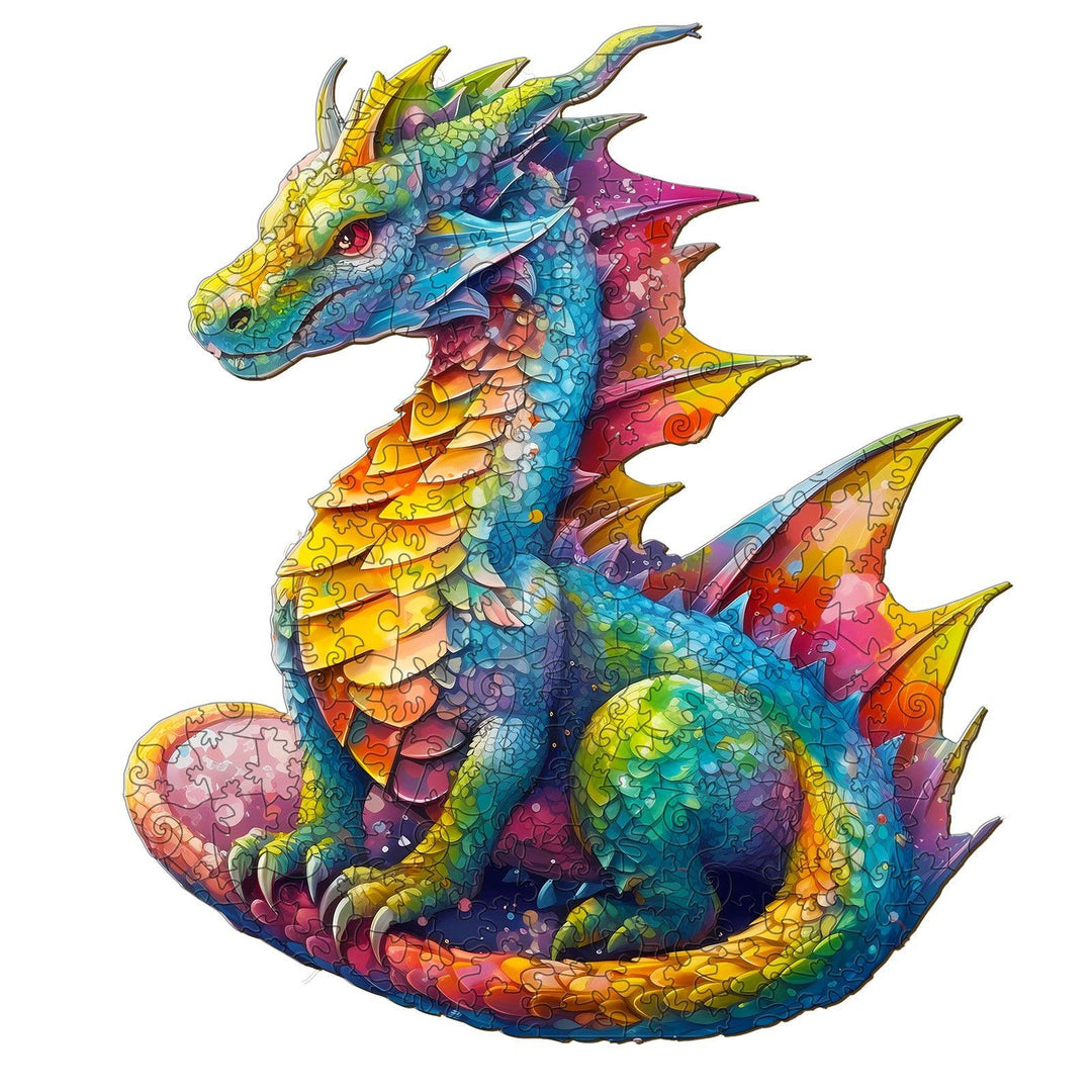 Colorful Dragon 1 Wooden Jigsaw Puzzle-Woodbests