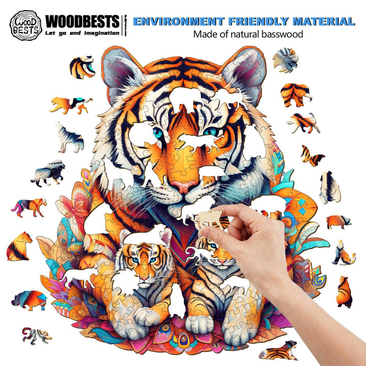 Tiger Family Wooden Jigsaw Puzzle