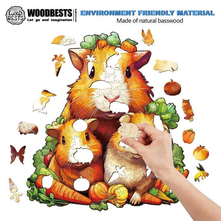 Guinea Pig Family Wooden Jigsaw Puzzle