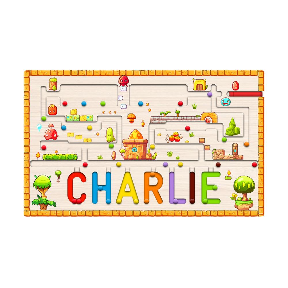 Personalized Baby Name Magnetic Maze Puzzle - Forest