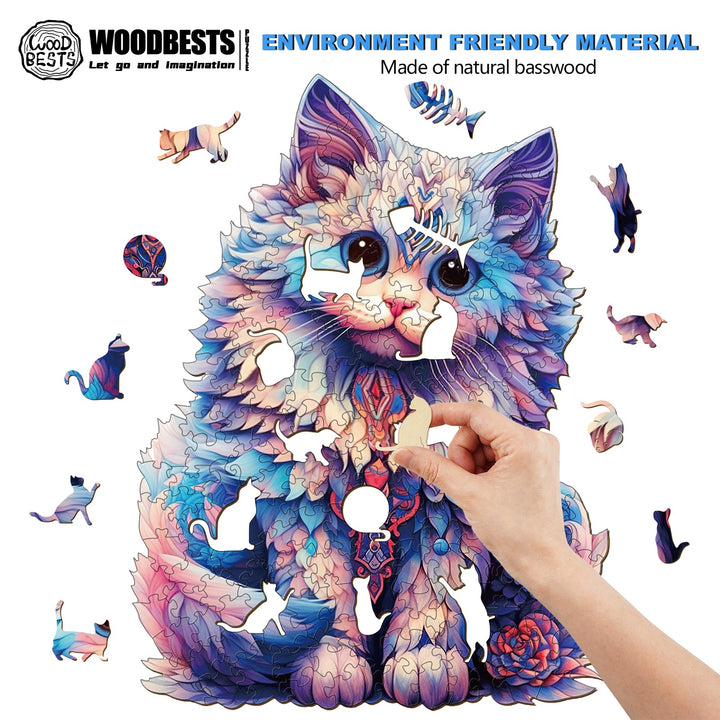 Cute Ragdoll Cat Wooden Jigsaw Puzzle