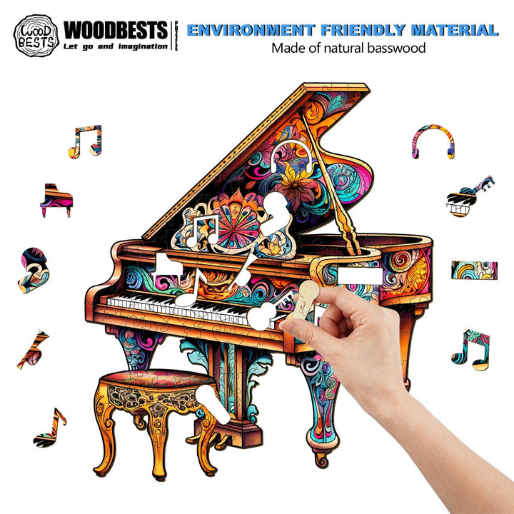 Touching Piano Wooden Jigsaw Puzzle