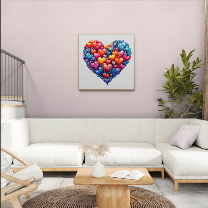 Colorful heart Wooden Jigsaw Puzzle