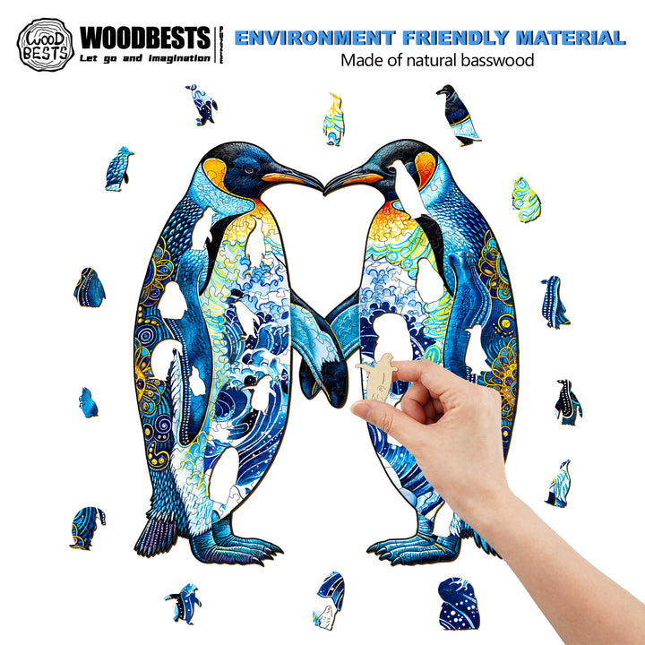 Couple Penguins Wooden Jigsaw Puzzle