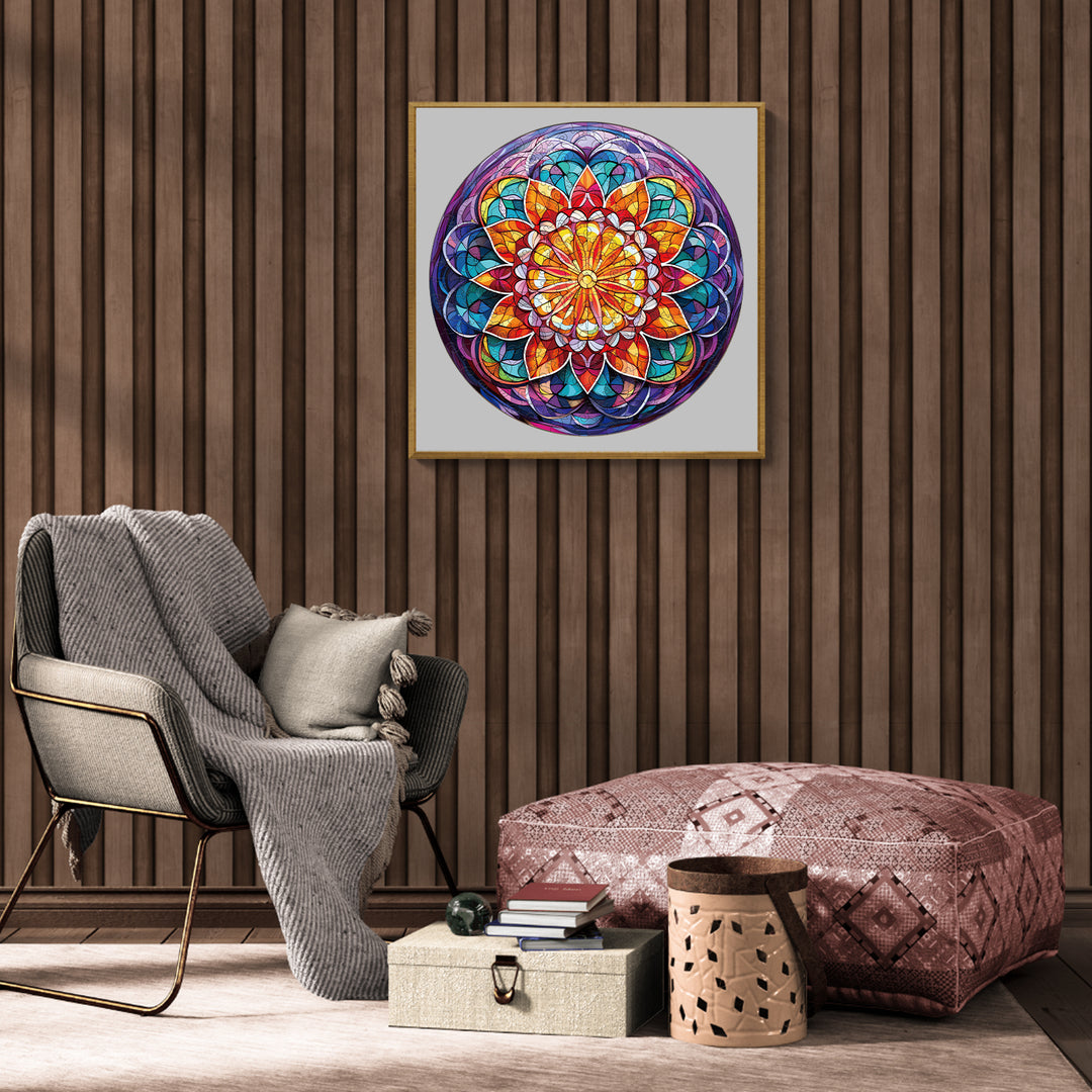 Church Glass Mandala Wooden Jigsaw Puzzle