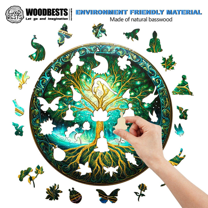Aurora Tree of Life Wooden Jigsaw Puzzle