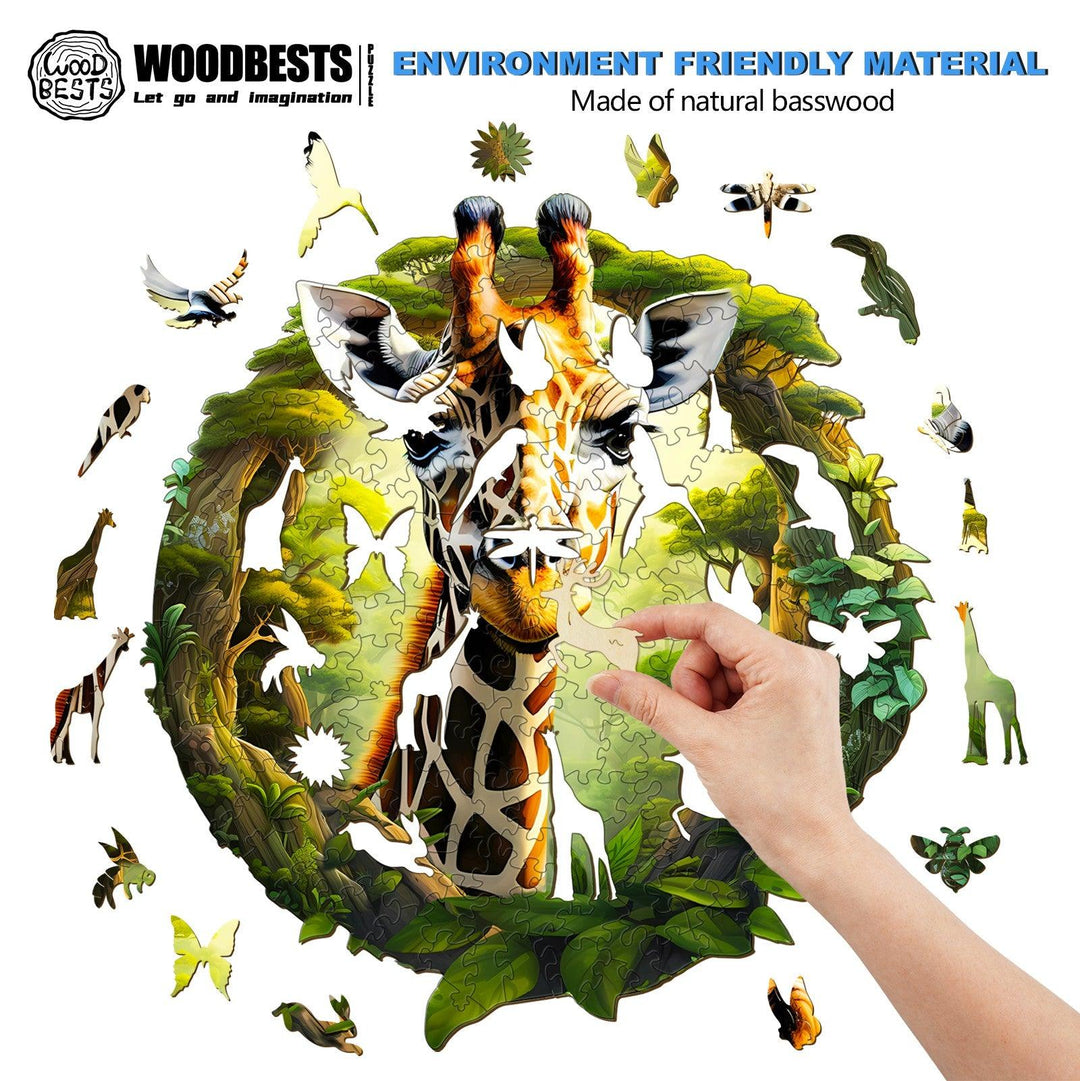 Forest Giraffe Wooden Jigsaw Puzzle