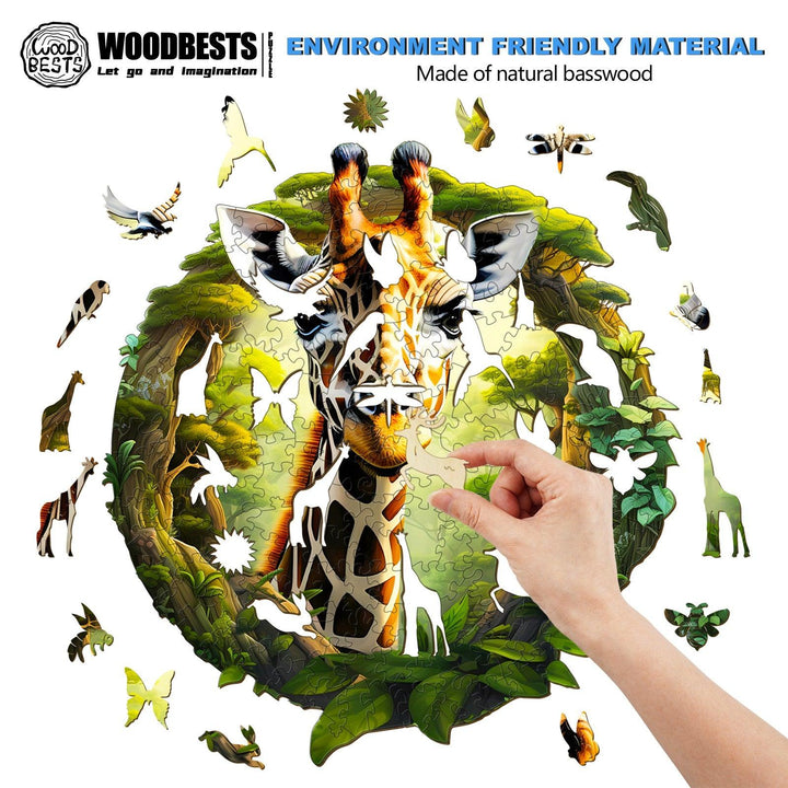 Forest Giraffe Wooden Jigsaw Puzzle