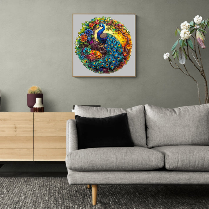 Charming Peacock Wooden Jigsaw Puzzle