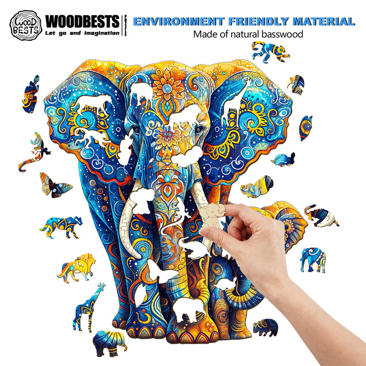 Elephant Family-2 Wooden Jigsaw Puzzle
