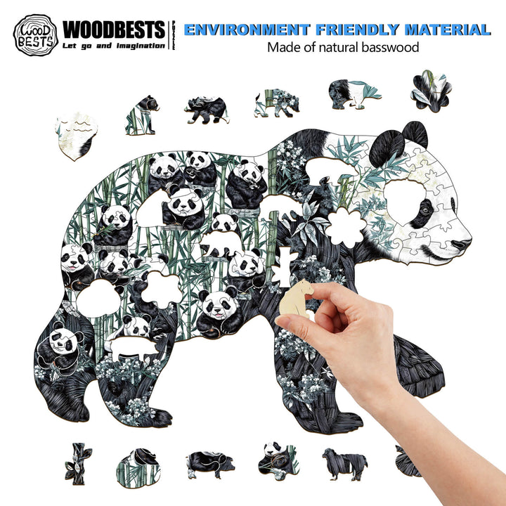Panda Paradise  Wooden Jigsaw Puzzle