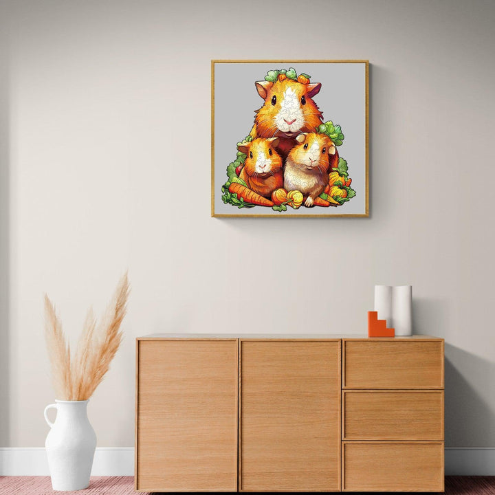 Guinea Pig Family Wooden Jigsaw Puzzle