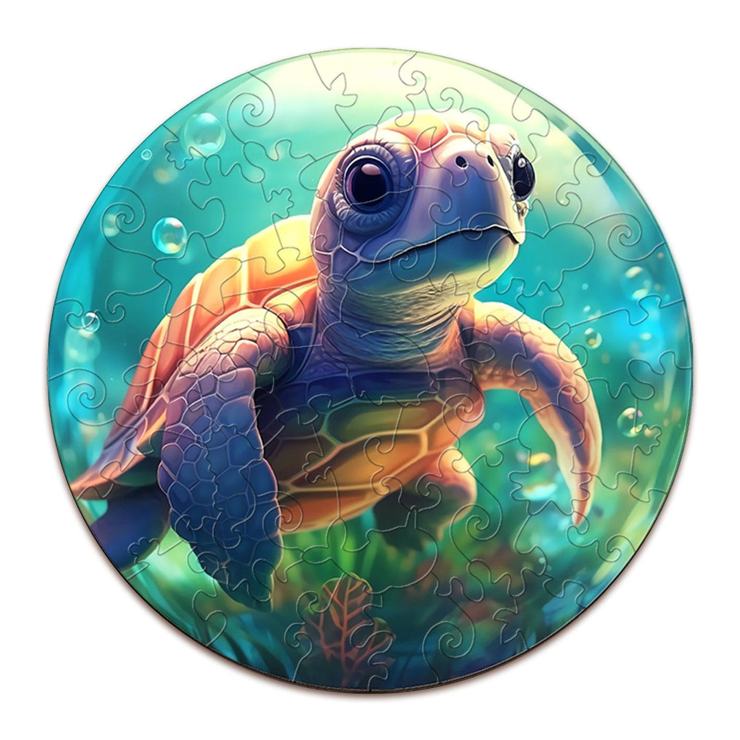 Cute Turtle Children's Wooden Jigsaw Puzzle-Woodbests