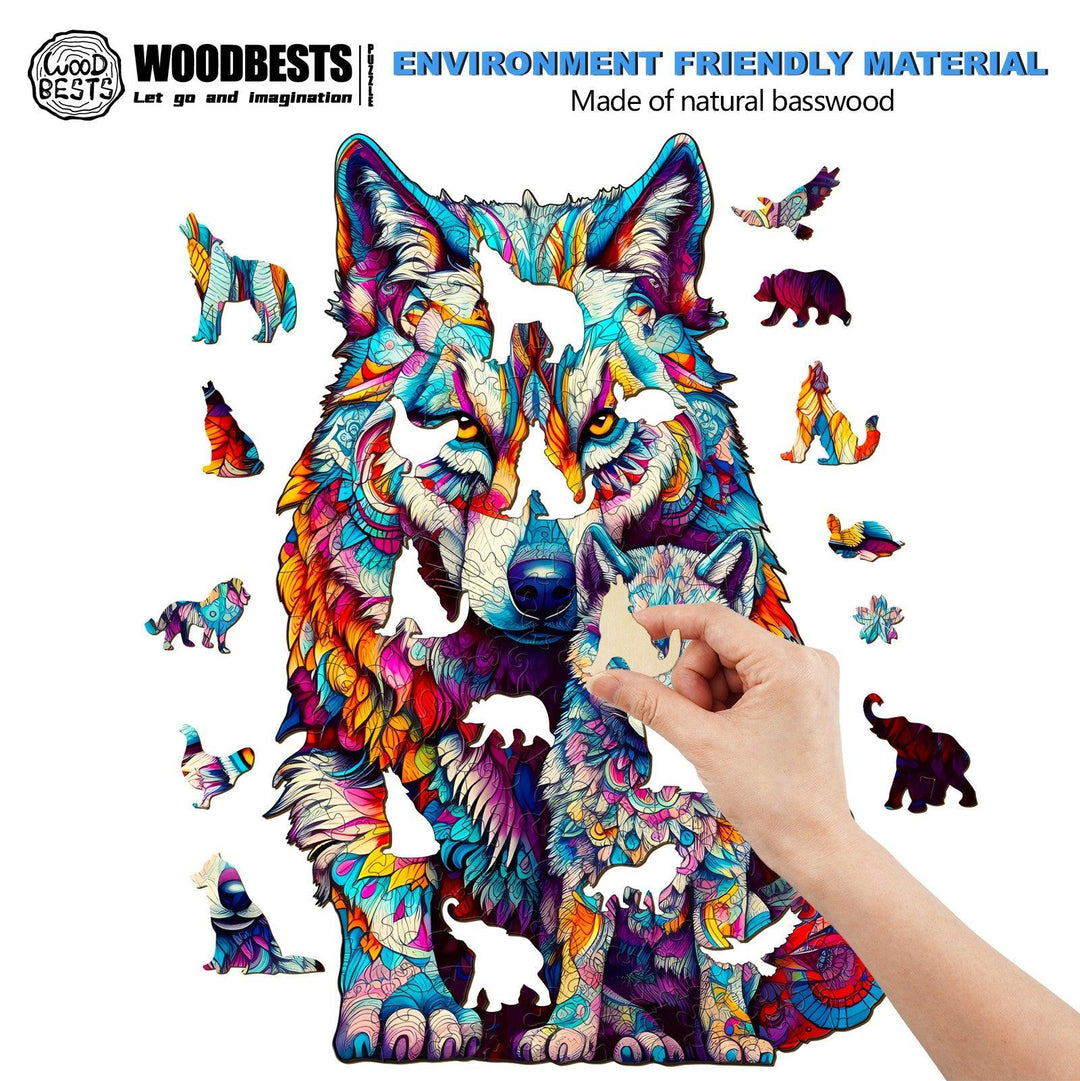 Wolf Family Wooden Jigsaw Puzzle