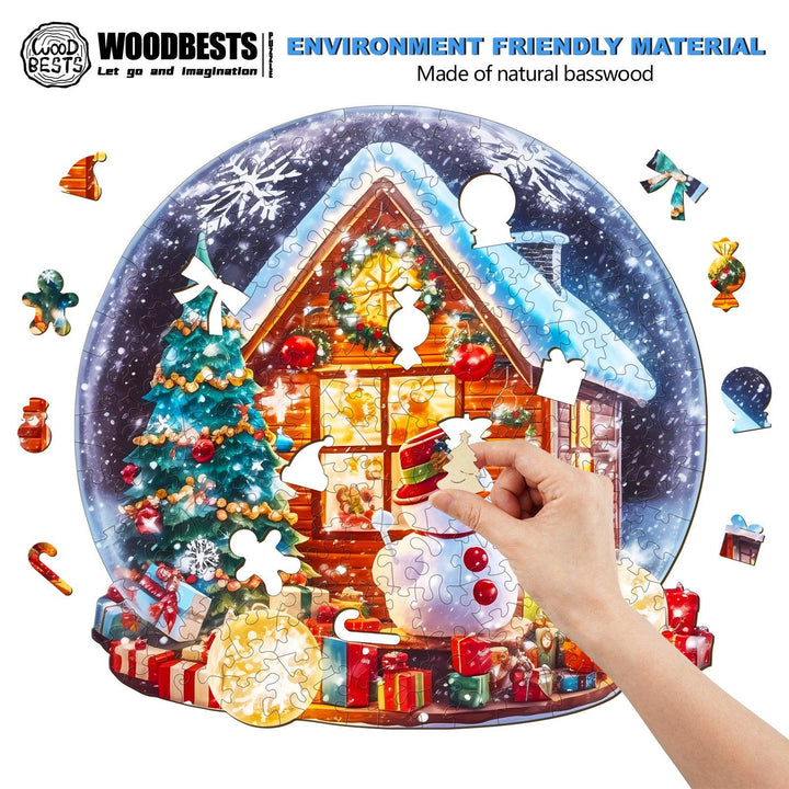 Christmas Cottage Wooden Jigsaw Puzzle