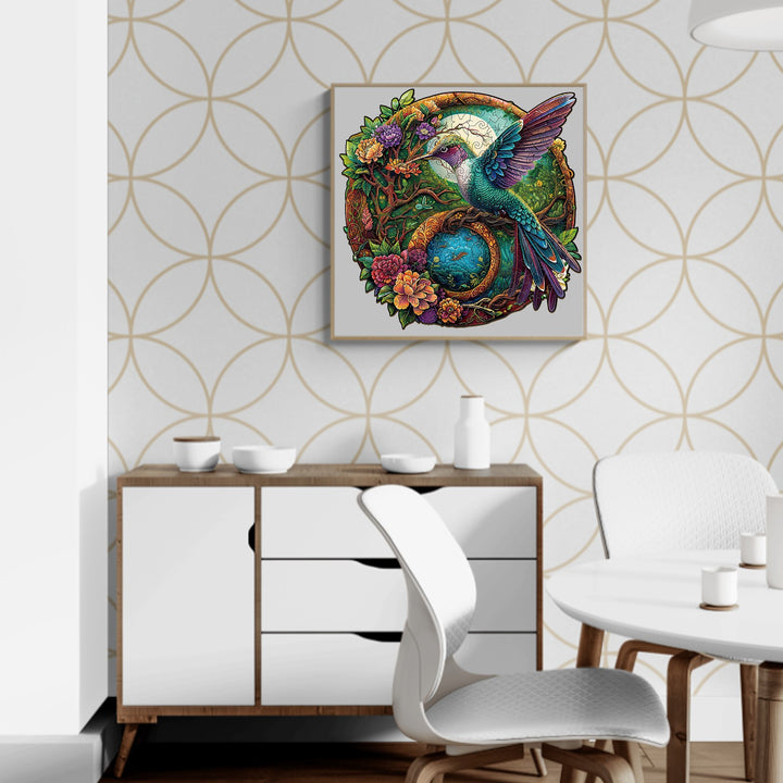 Yin Yang Hummingbird-2 Wooden Jigsaw Puzzle