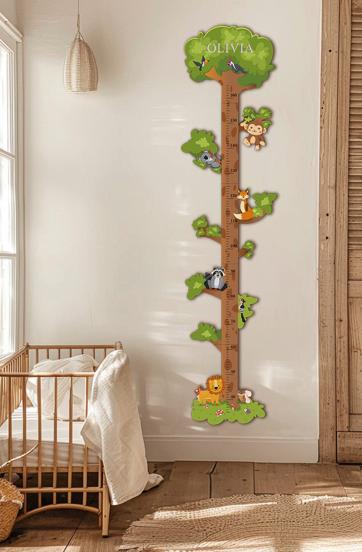 Personalized Wooden Forest Animal Growth Chart Ruler