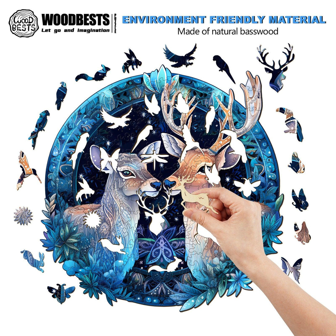 Deer Patron Saint Wooden Jigsaw Puzzle