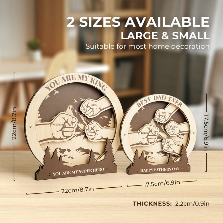 Personalized Fist Wooden Sign available in large and small sizes, ideal for home decoration and meaningful gifts.