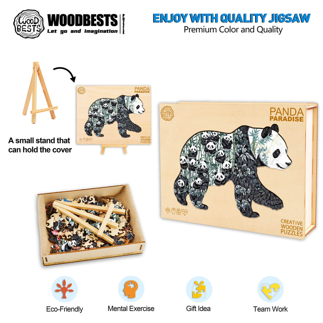 Panda Paradise  Wooden Jigsaw Puzzle