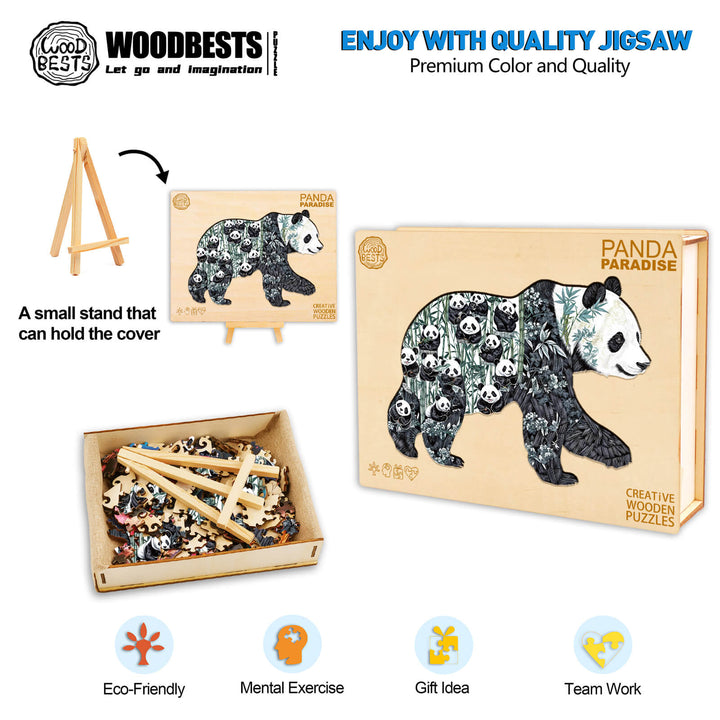 Panda Paradise  Wooden Jigsaw Puzzle