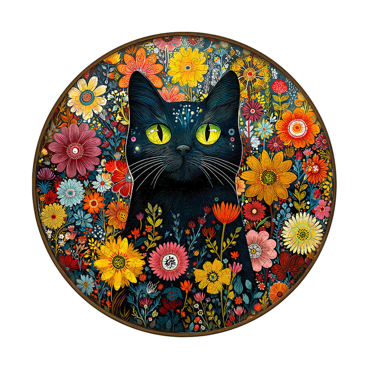 Fantasy Garden Guardian-Cat Wooden Jigsaw Puzzle